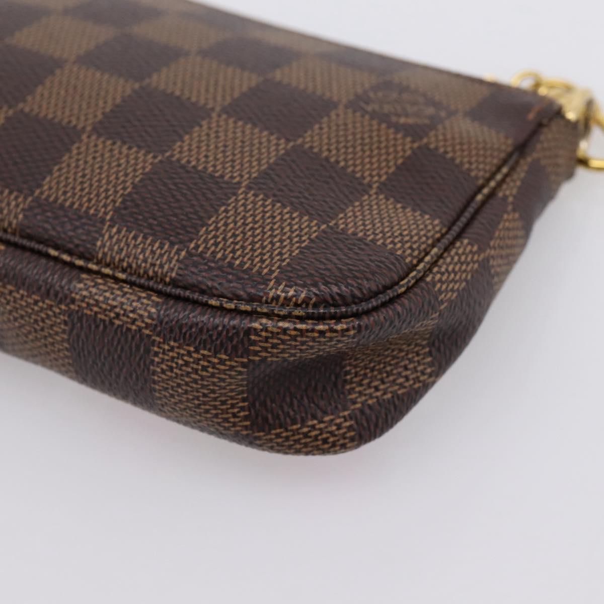 LOUIS VUITTON Damier Ebene Vivienne Mini Pochette Accessoires N60402 Auth LN251M