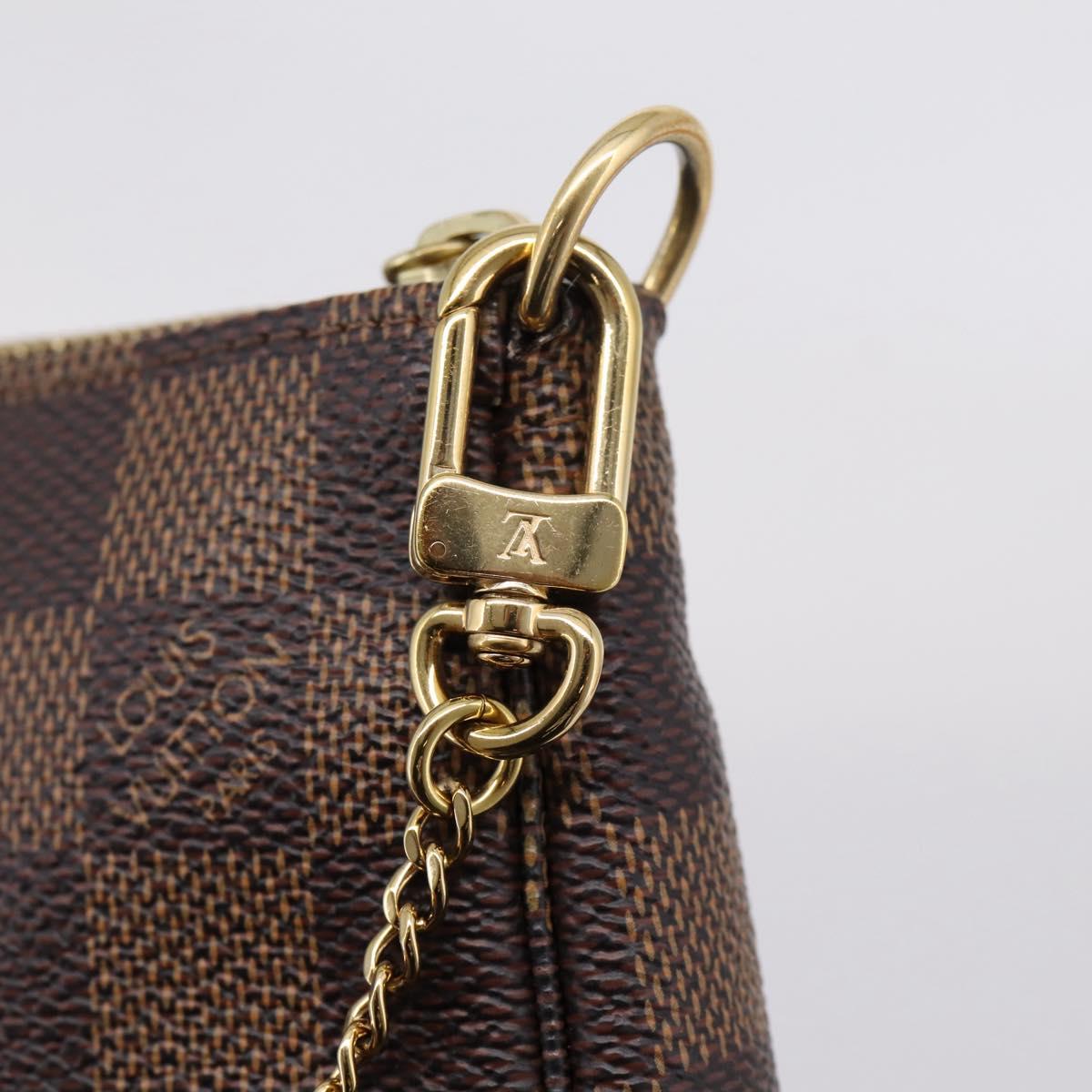 LOUIS VUITTON Damier Ebene Vivienne Mini Pochette Accessoires N60402 Auth LN251M