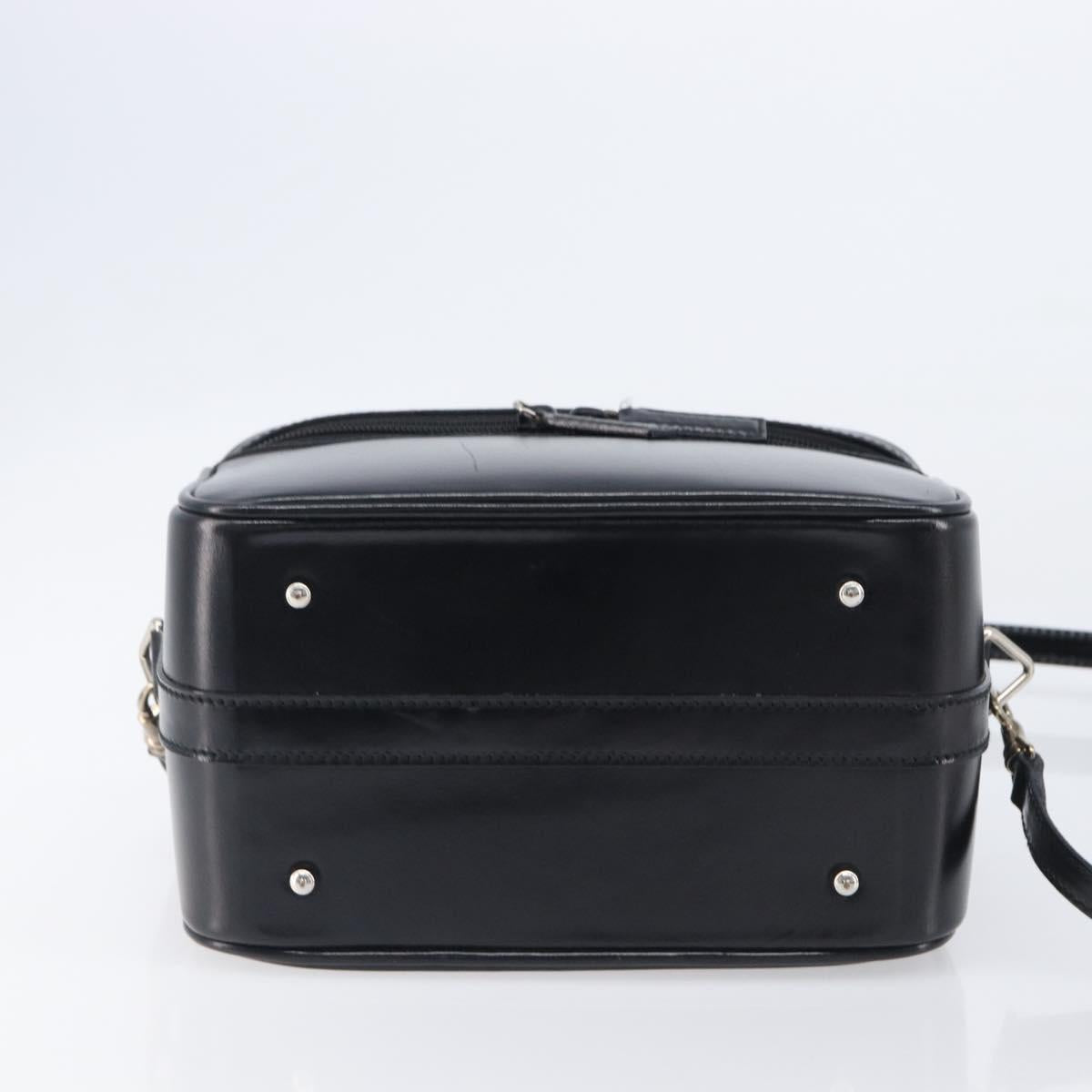 GUCCI Vanity Hand Bag Patent leather 2way Black Silver 013 2122 2490 Auth LN253