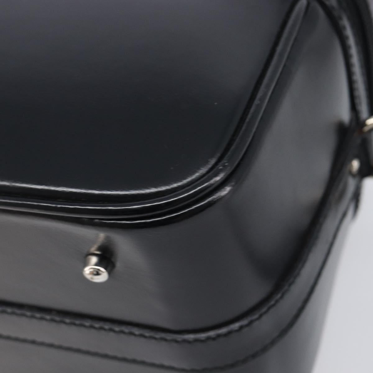 GUCCI Vanity Hand Bag Patent leather 2way Black Silver 013 2122 2490 Auth LN253