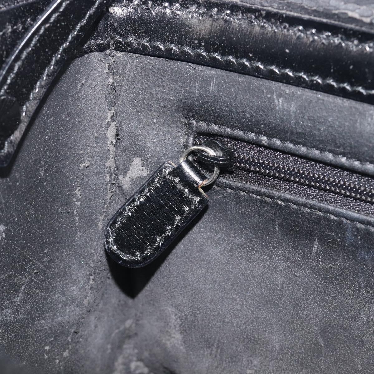 GUCCI Vanity Hand Bag Patent leather 2way Black Silver 013 2122 2490 Auth LN253