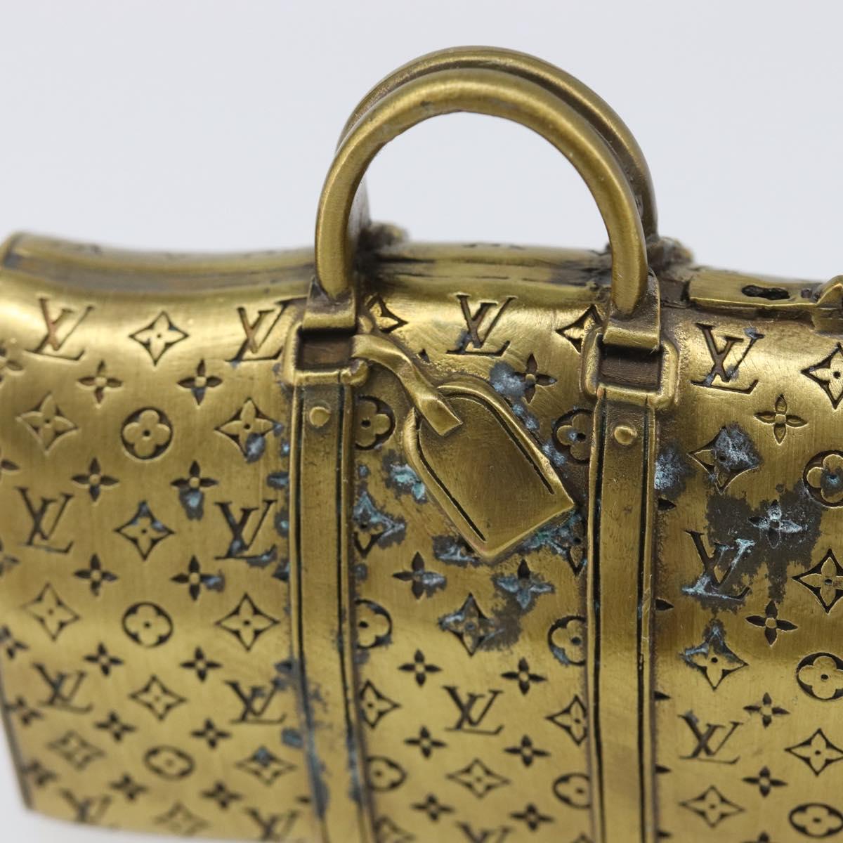 LOUIS VUITTON Monogram Keepall Motif Paper Weight metal Gold Tone LV Auth LN254