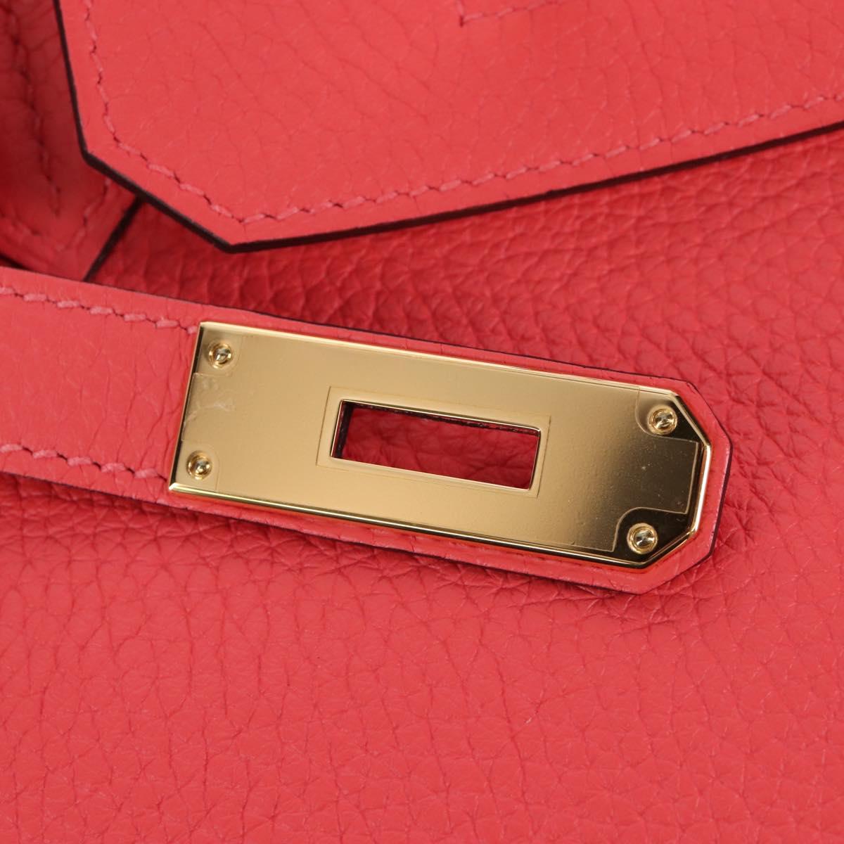 HERMES Birkin 30 Hand Bag Taurillon ClemenceLeather Pink Gold Auth LN261SM