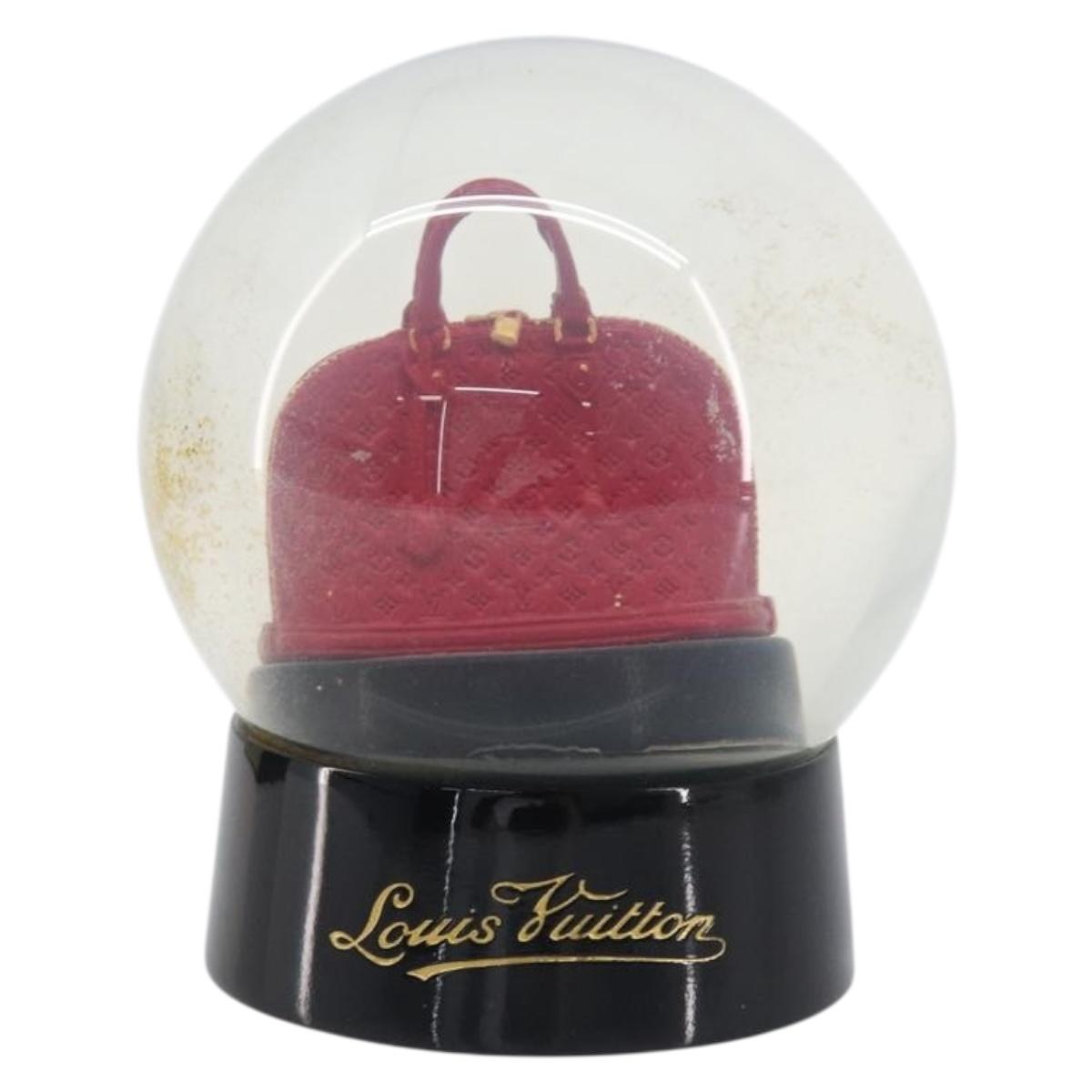 LOUIS VUITTON Alma Snow Globe Glass Red LV Auth LN262