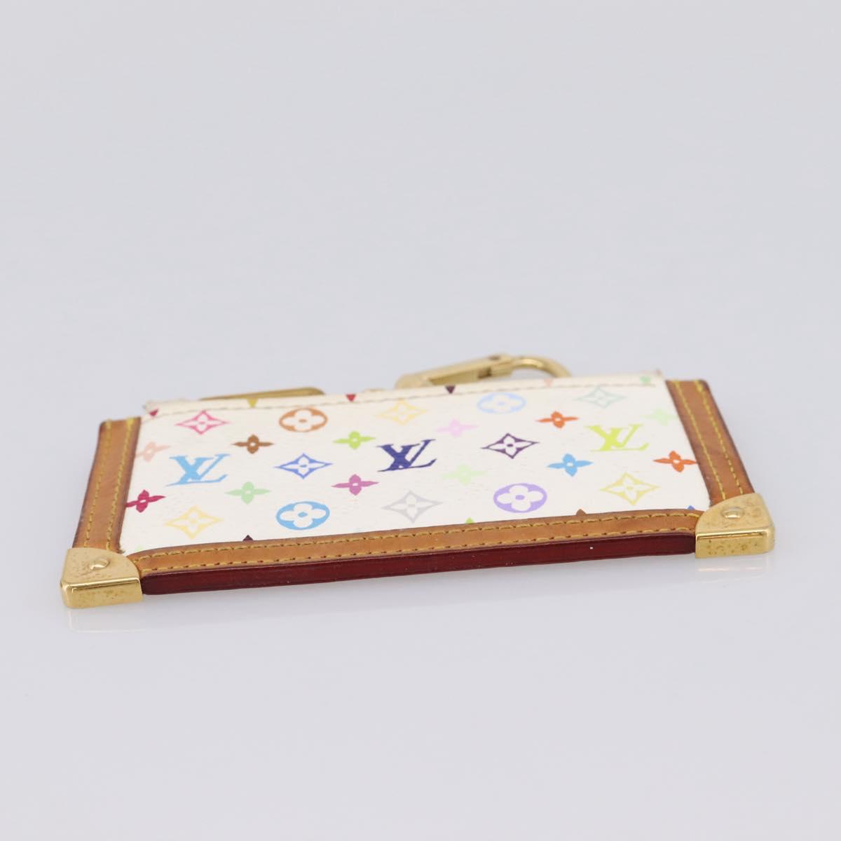 LOUIS VUITTON Monogram Multicolor Pochette Cles Purse White M92655 LV Auth LN266