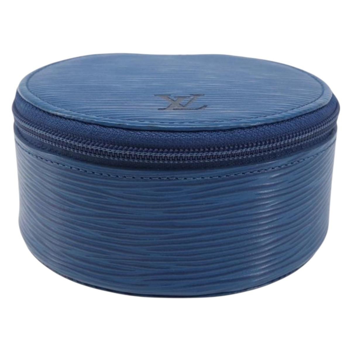 LOUIS VUITTON Epi Ecrin Bijoux 10 Jewelry Box Blue M48225 LV Auth LN267