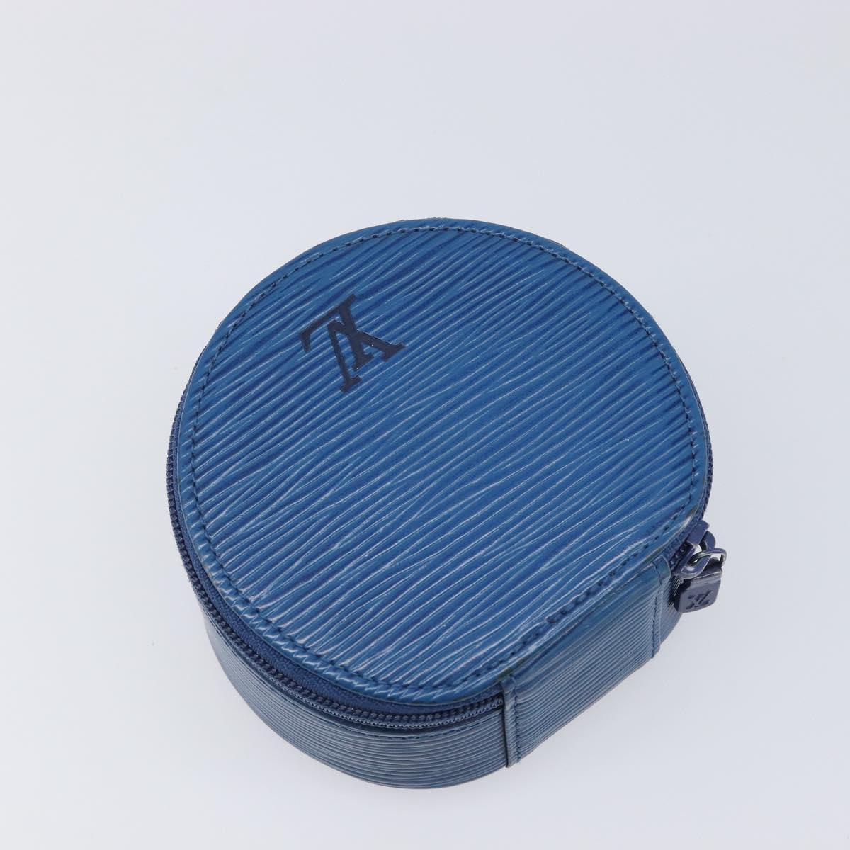 LOUIS VUITTON Epi Ecrin Bijoux 10 Jewelry Box Blue M48225 LV Auth LN267