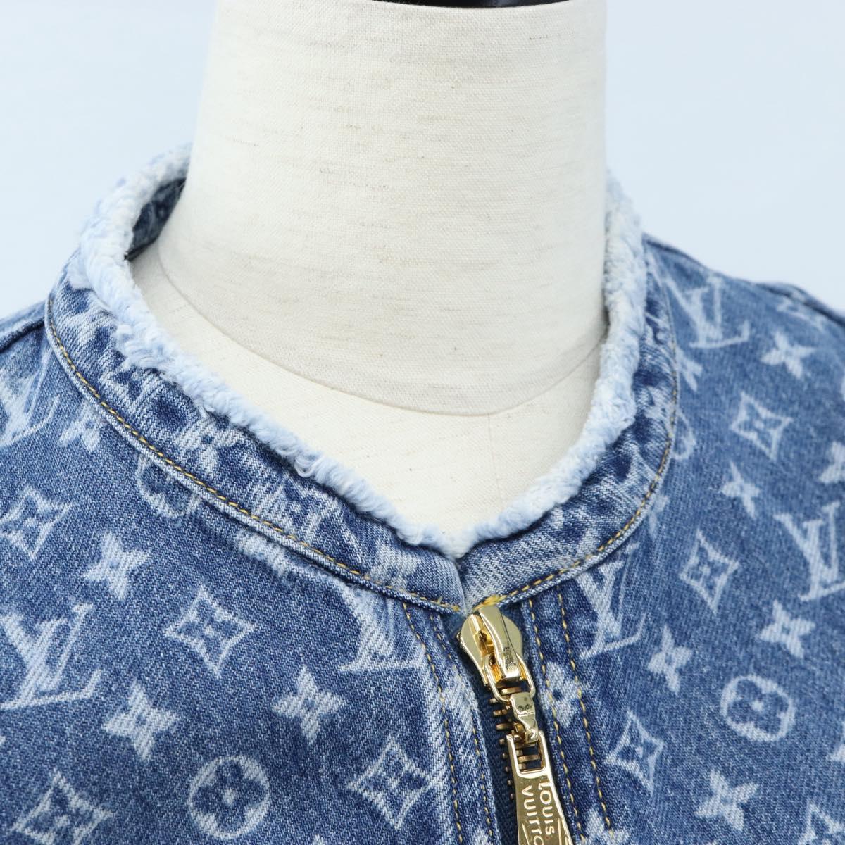 LOUIS VUITTON Monogram Denim Dress 34 Blue LV Auth LN271M