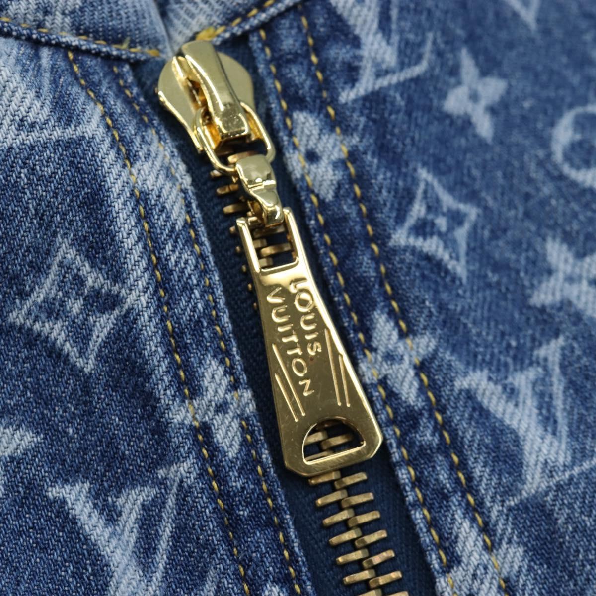 LOUIS VUITTON Monogram Denim Dress 34 Blue LV Auth LN271M