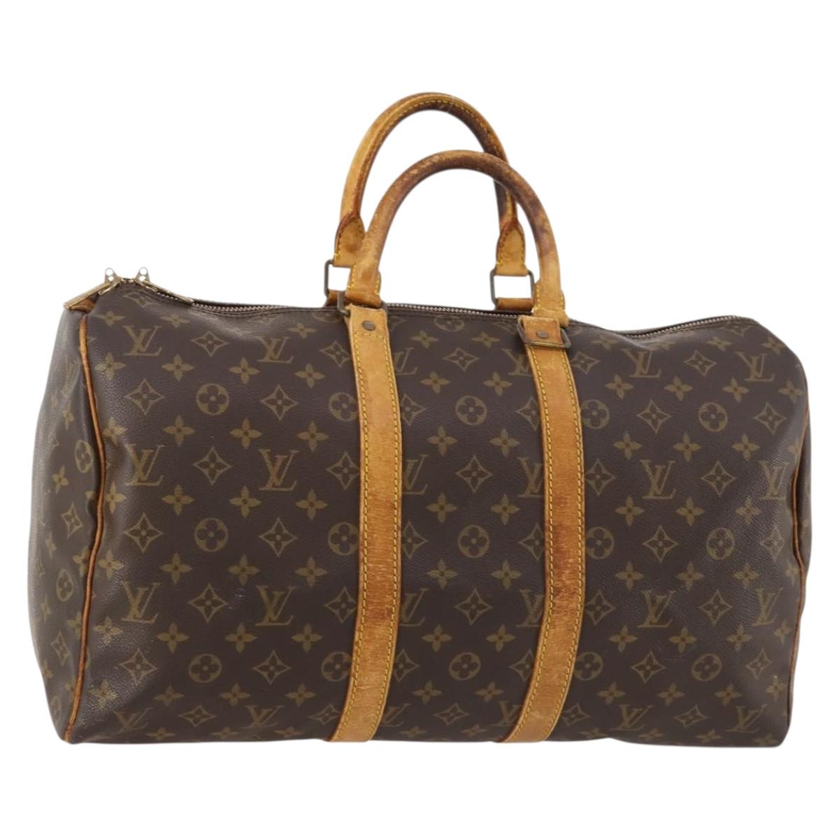 LOUIS VUITTON Monogram Keepall 45 Boston Bag M41428 LV Auth LNZ003
