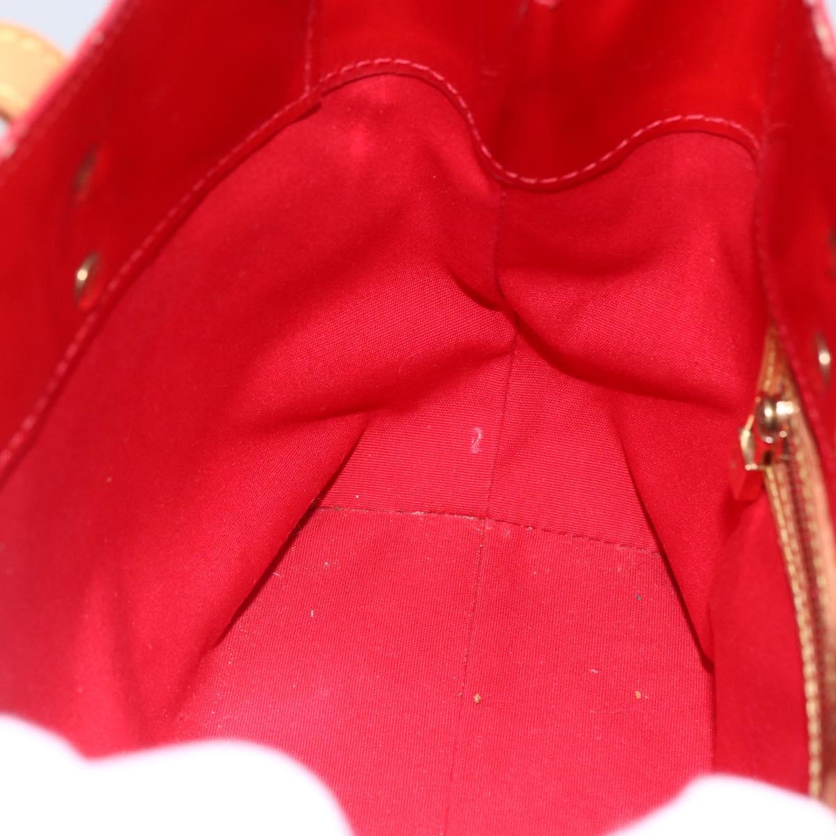 LOUIS VUITTON Monogram Vernis Reade PM Hand Bag Red Rouge M91088 LV Auth LNZ010
