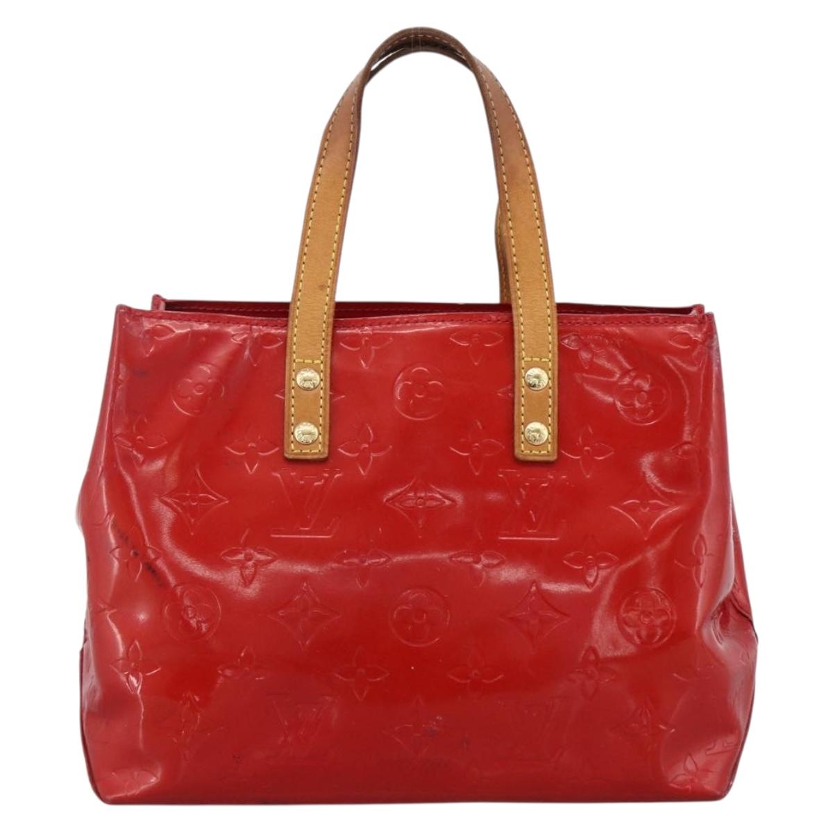 LOUIS VUITTON Monogram Vernis Reade PM Hand Bag Red Rouge M91088 LV Auth LNZ010