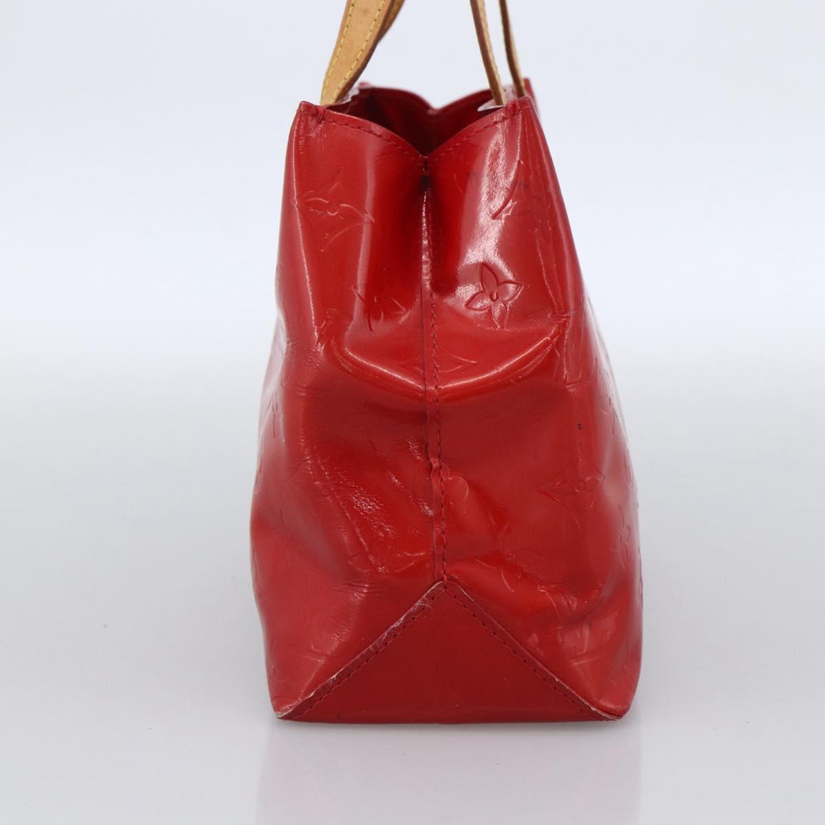 LOUIS VUITTON Monogram Vernis Reade PM Hand Bag Red Rouge M91088 LV Auth LNZ010
