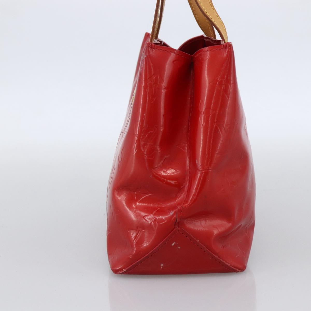 LOUIS VUITTON Monogram Vernis Reade PM Hand Bag Red Rouge M91088 LV Auth LNZ010