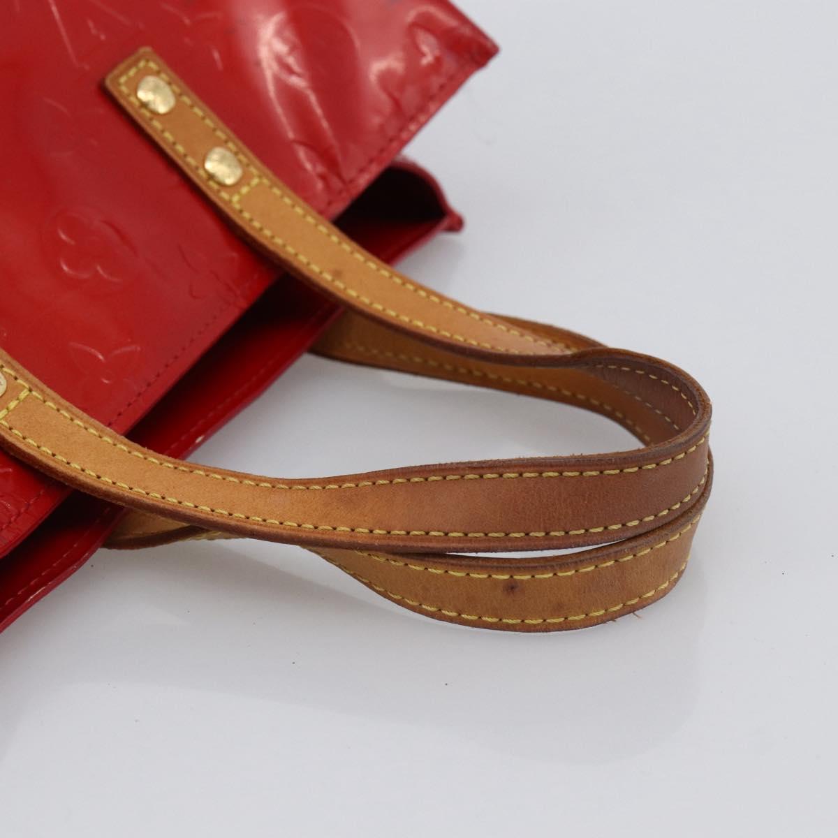LOUIS VUITTON Monogram Vernis Reade PM Hand Bag Red Rouge M91088 LV Auth LNZ010