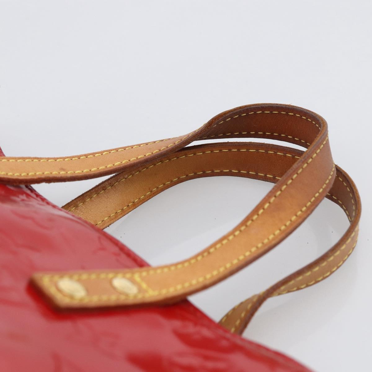 LOUIS VUITTON Monogram Vernis Reade PM Hand Bag Red Rouge M91088 LV Auth LNZ010