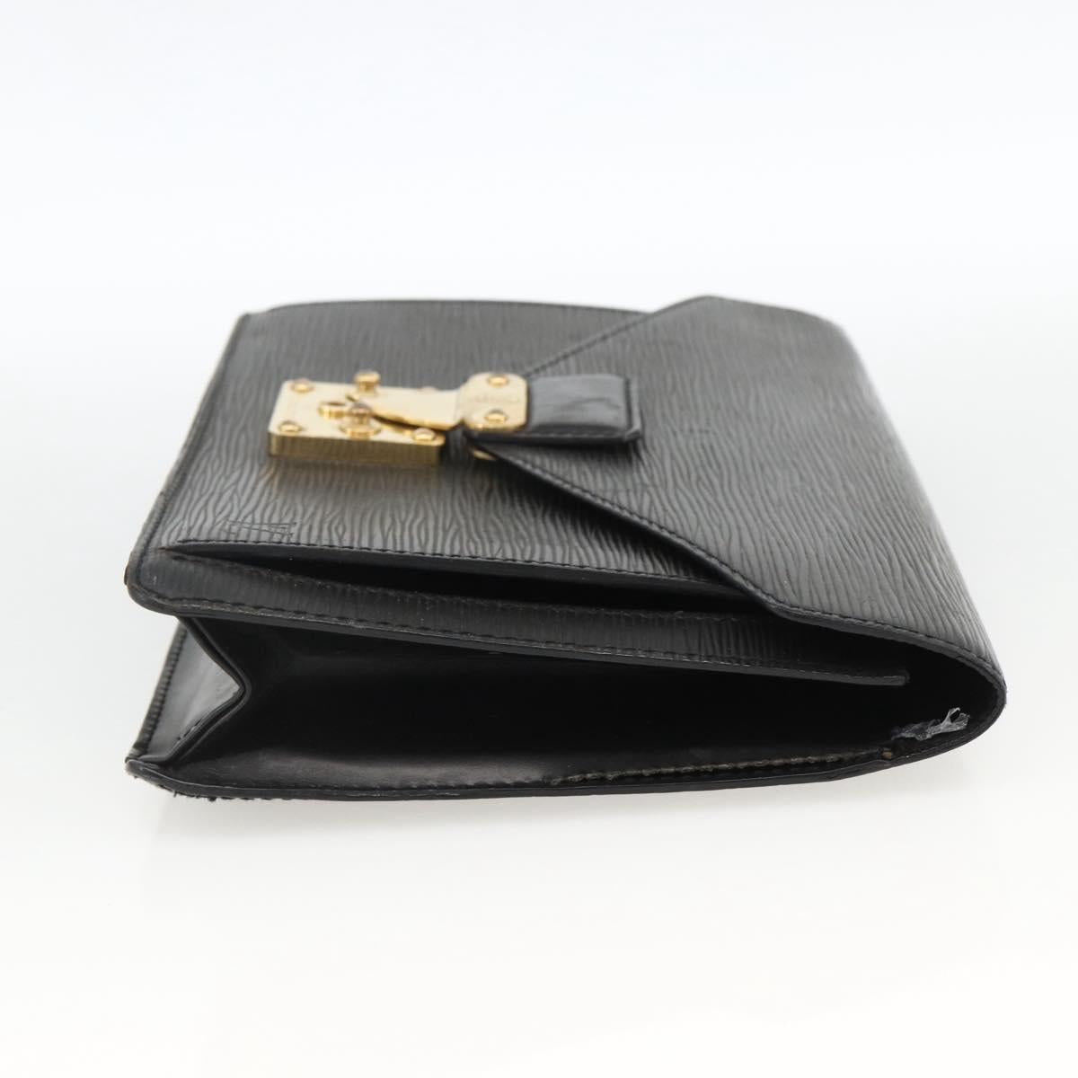 LOUIS VUITTON Epi Serie Dragonne Clutch Bag Black Noir M52612 LV Auth LNZ013