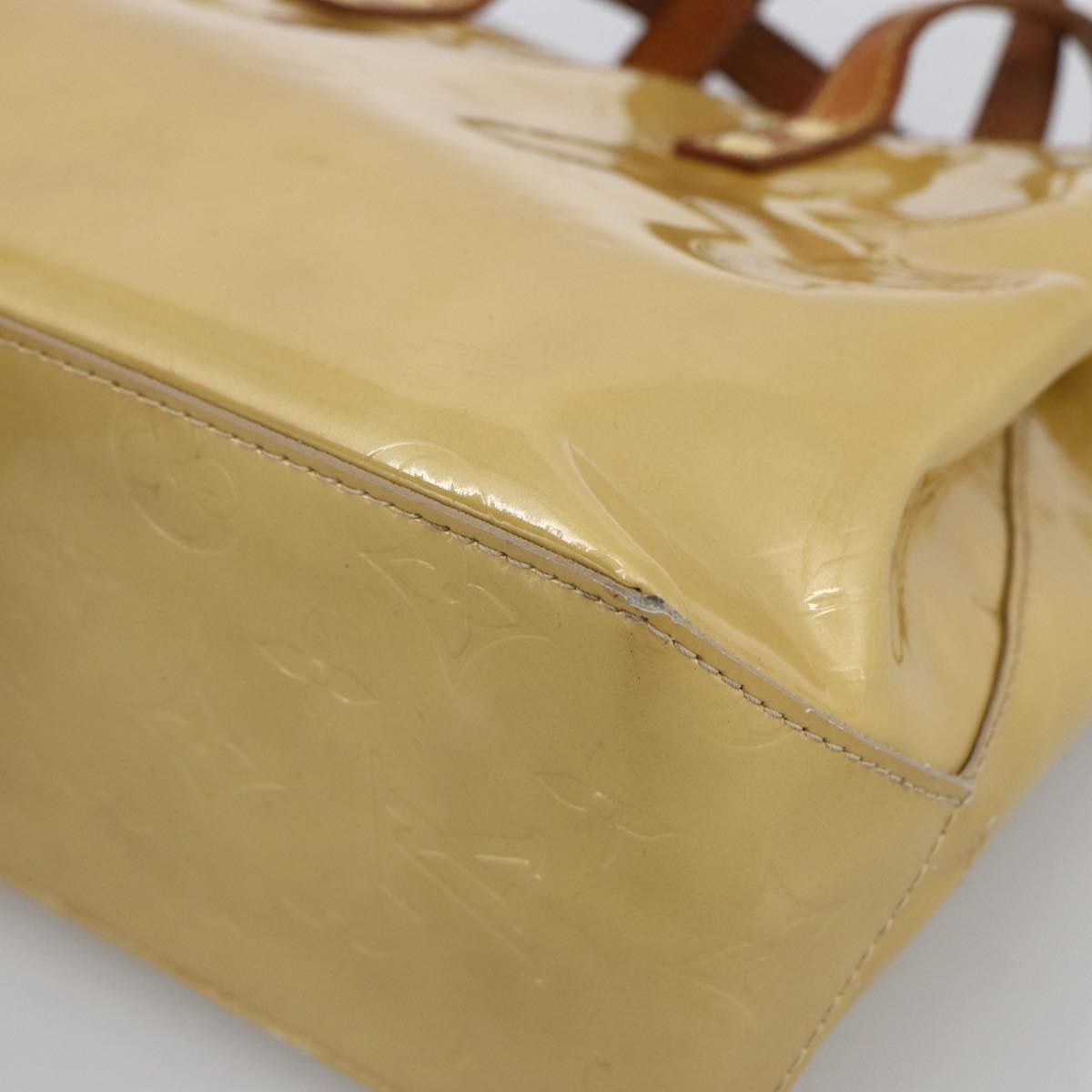 LOUIS VUITTON Monogram Vernis Reade PM Hand Bag Beige M91334 LV Auth LNZ014