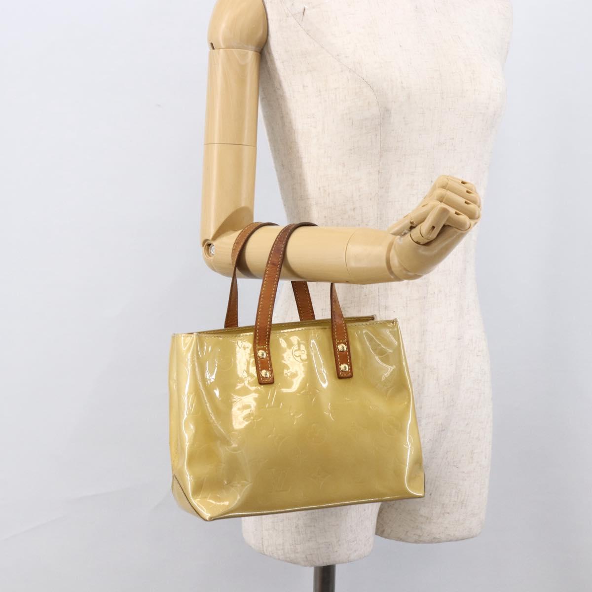 LOUIS VUITTON Monogram Vernis Reade PM Hand Bag Beige M91334 LV Auth LNZ014