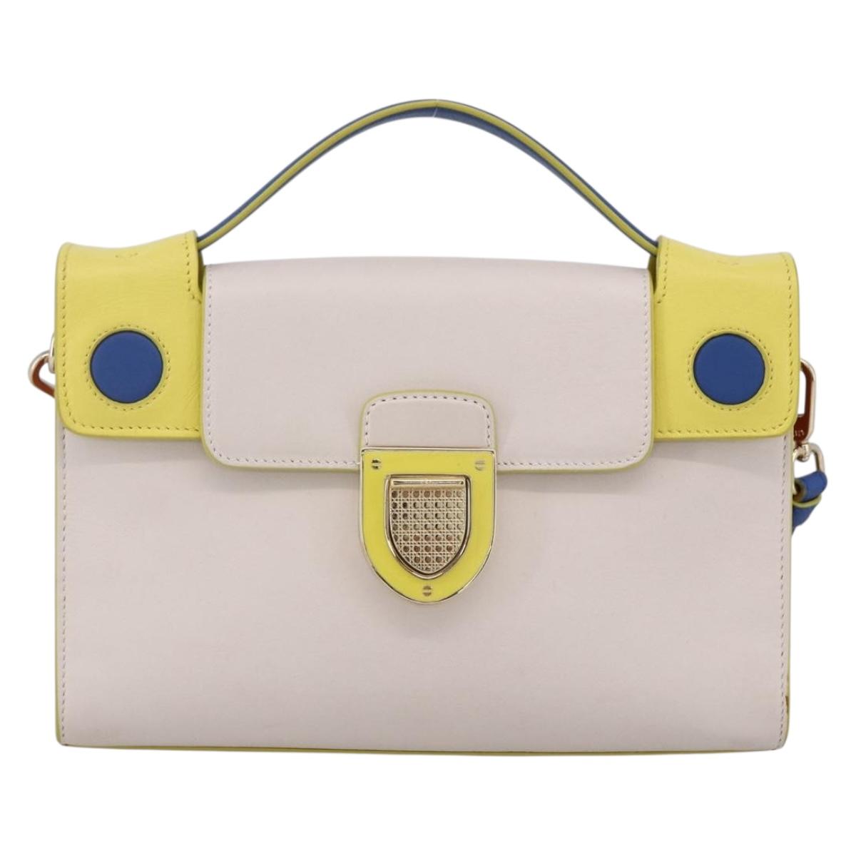 Christian Dior Shoulder Bag Leather 2way Multicolor Gold Auth LNZ023V