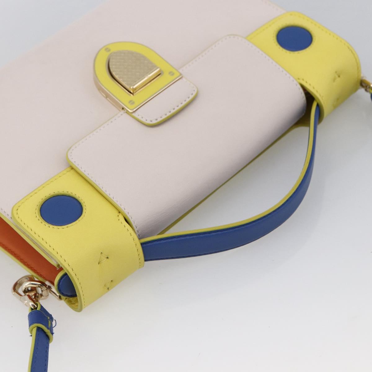 Christian Dior Shoulder Bag Leather 2way Multicolor Gold Auth LNZ023V