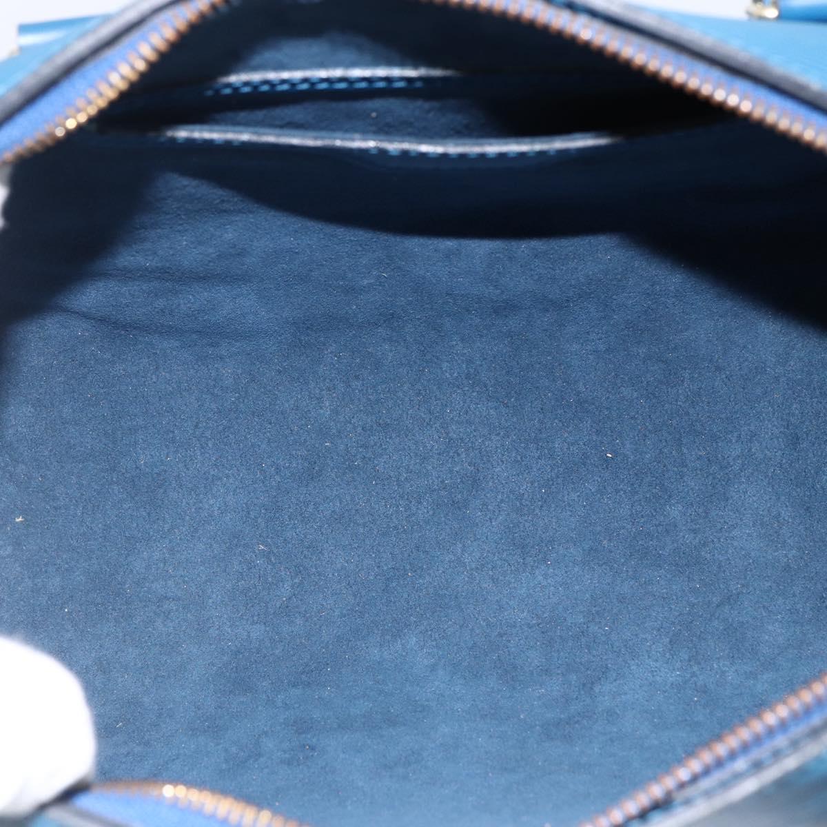 LOUIS VUITTON Epi Soufflot Hand Bag Blue M52225 LV Auth LNZ026