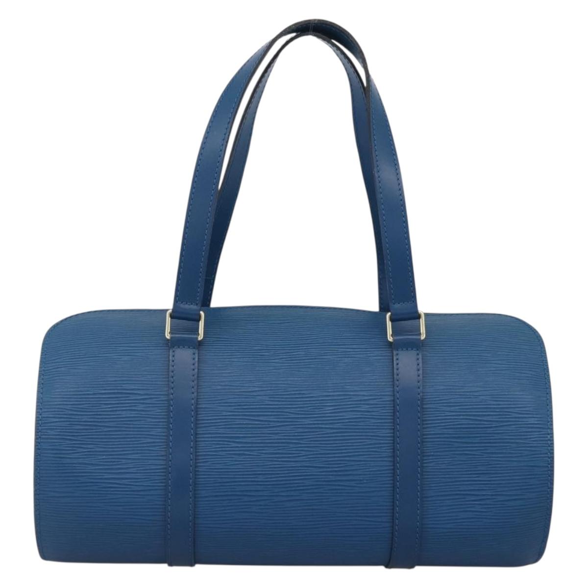 LOUIS VUITTON Epi Soufflot Hand Bag Blue M52225 LV Auth LNZ026