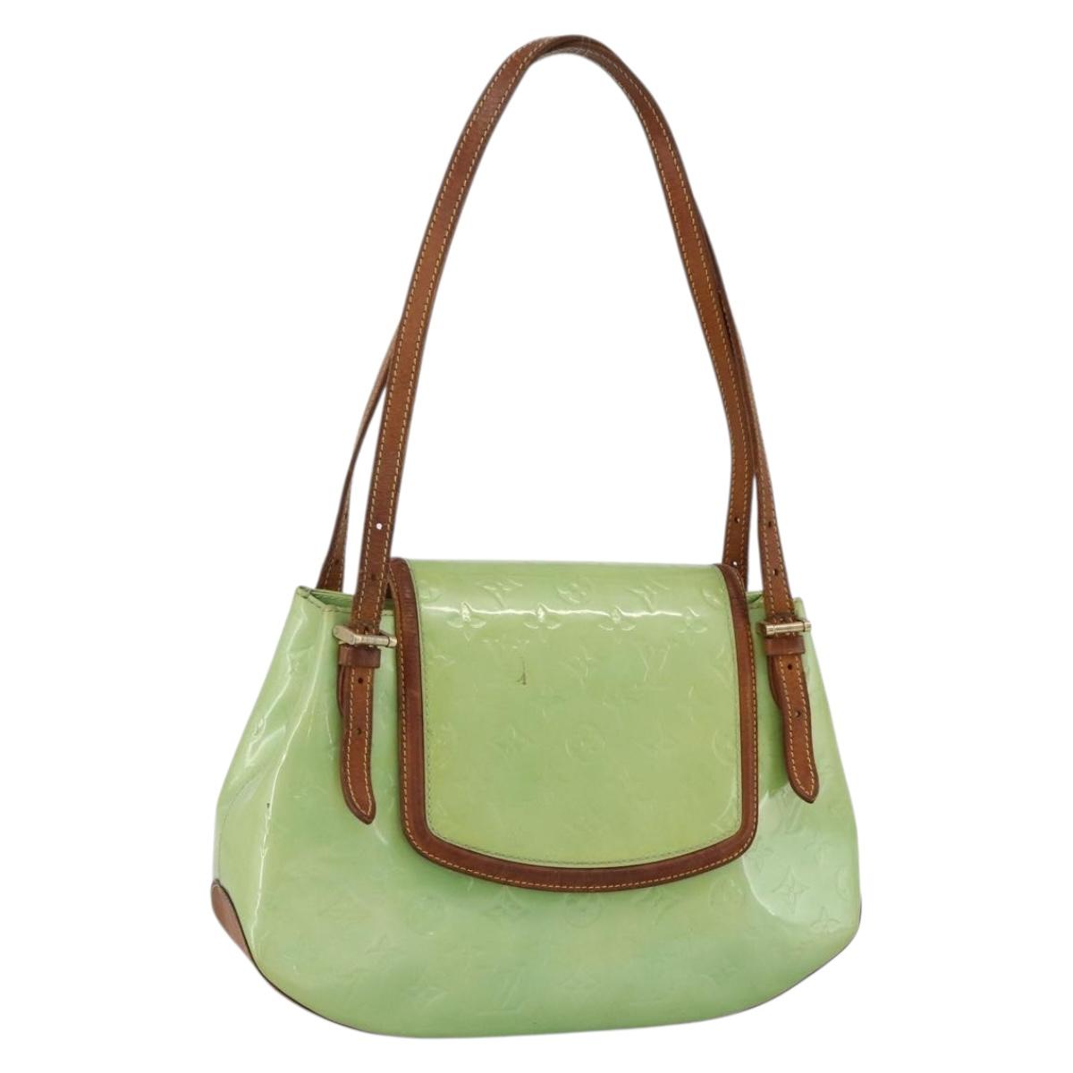 LOUIS VUITTON Vernis Biscayne Bay GM Shoulder Bag Peppermint M91285 Auth LNZ031