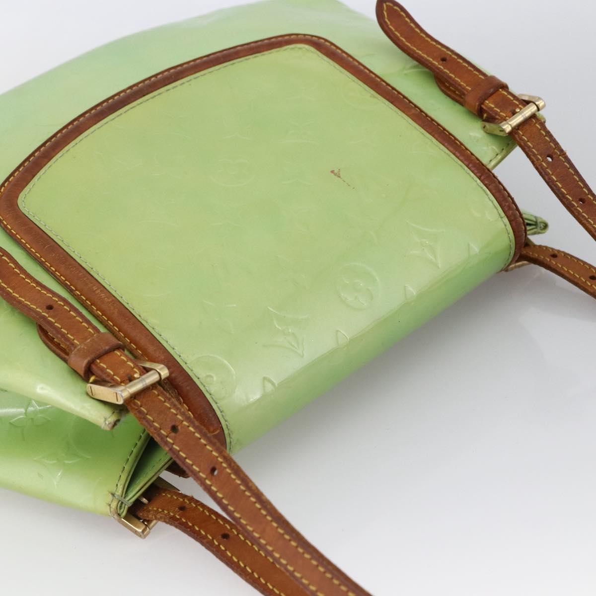 LOUIS VUITTON Vernis Biscayne Bay GM Shoulder Bag Peppermint M91285 Auth LNZ031