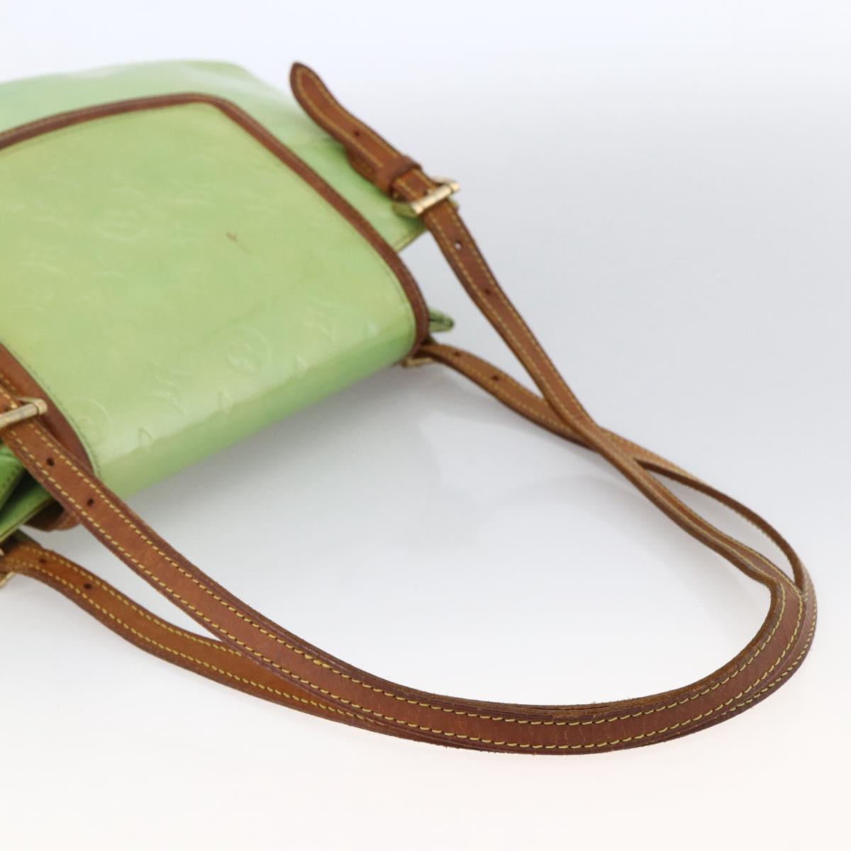 LOUIS VUITTON Vernis Biscayne Bay GM Shoulder Bag Peppermint M91285 Auth LNZ031