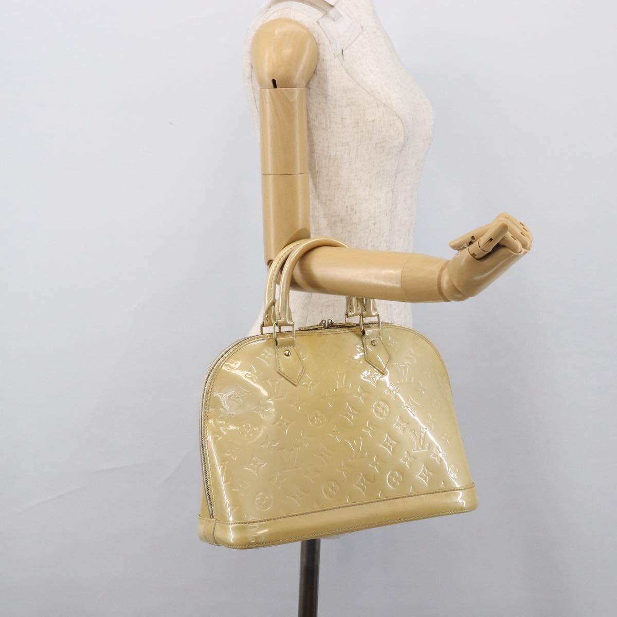 LOUIS VUITTON Monogram Vernis Alma PM Hand Bag Broncorail M91445 LV Auth LNZ034