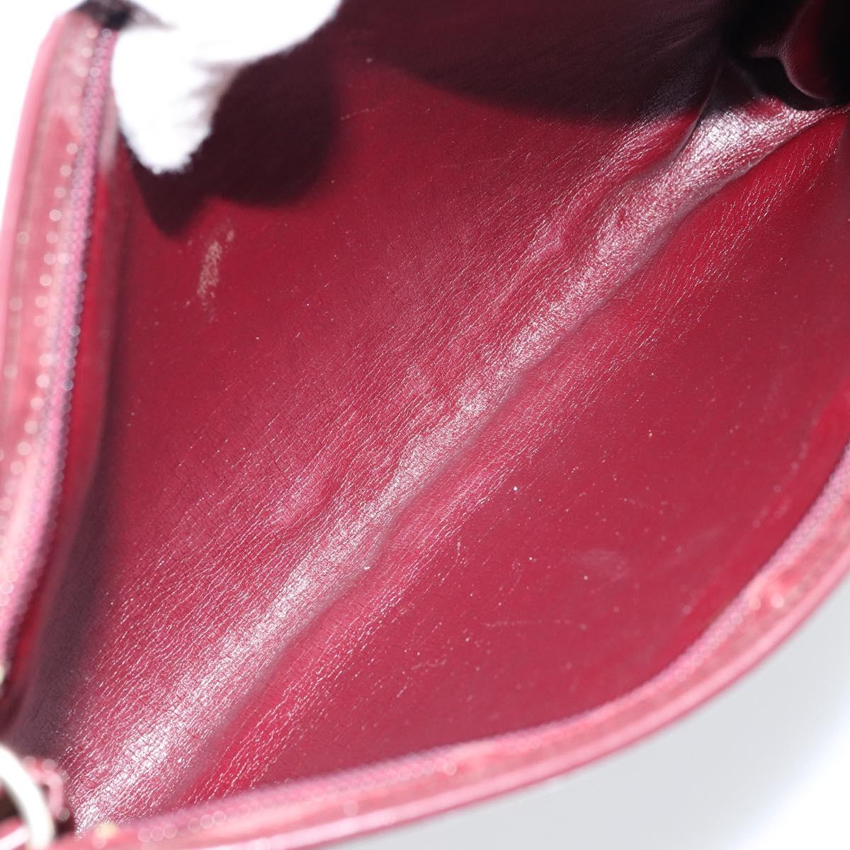 Christian Dior Trotter Canvas Shoulder Bag Red Gold Auth LNZ038