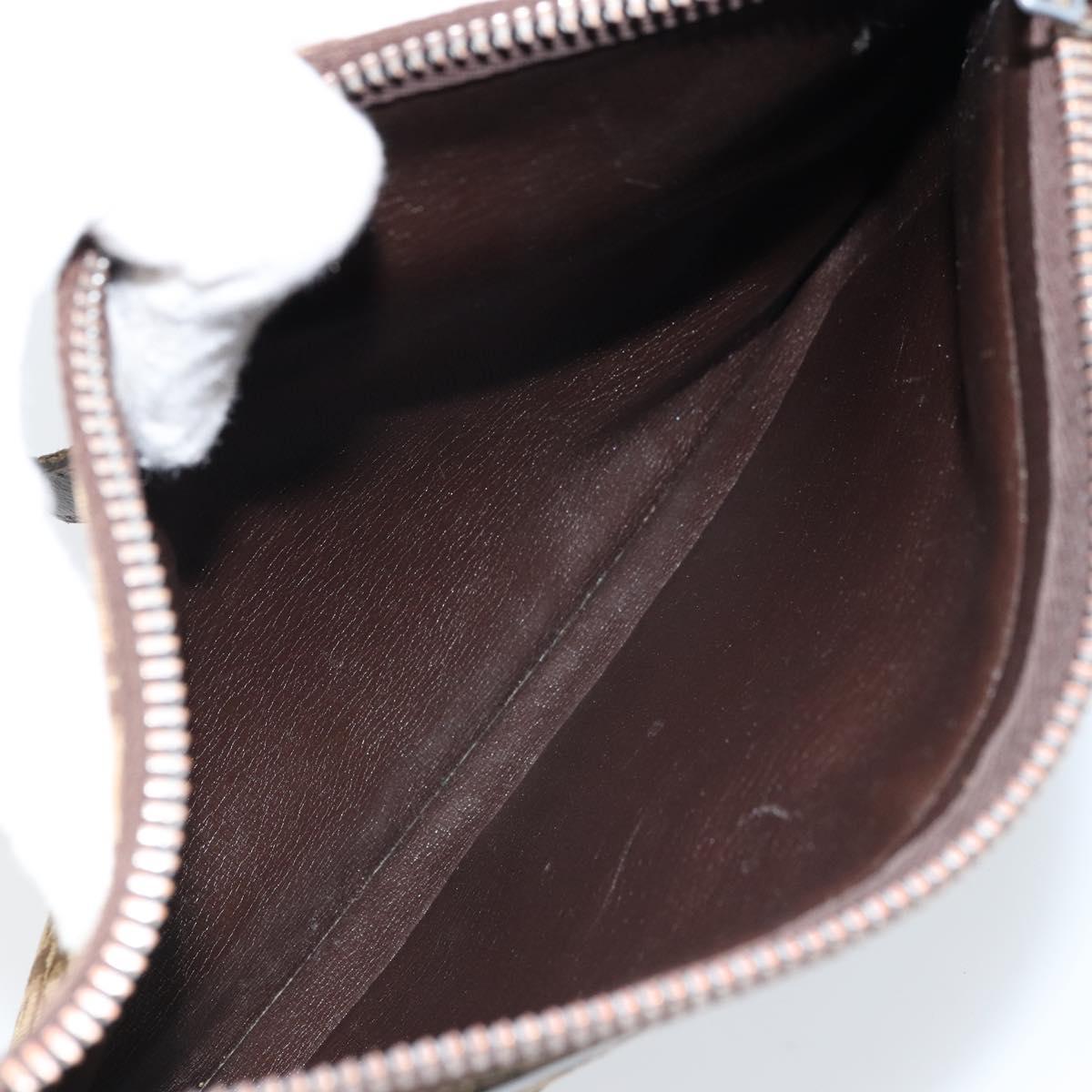 Christian Dior Trotter Canvas Shoulder Bag Beige Auth LNZ041