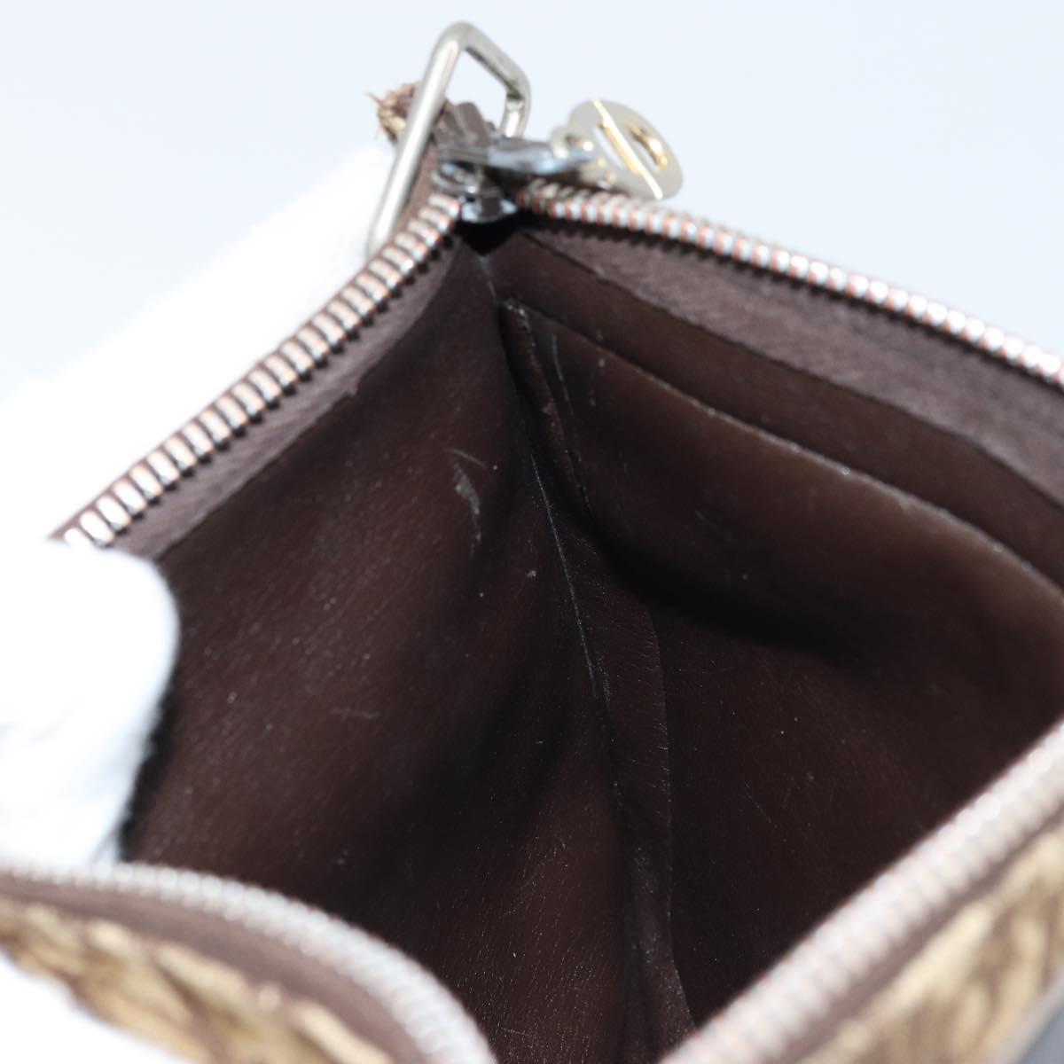 Christian Dior Trotter Canvas Shoulder Bag Beige Auth LNZ041