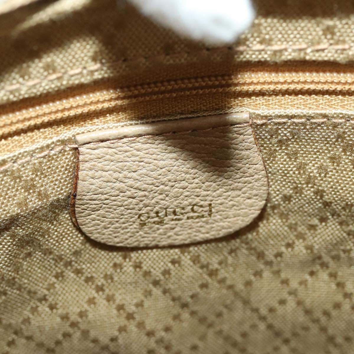 GUCCI Bamboo Hand Bag Suede 2way Beige Gold Auth LNZ043