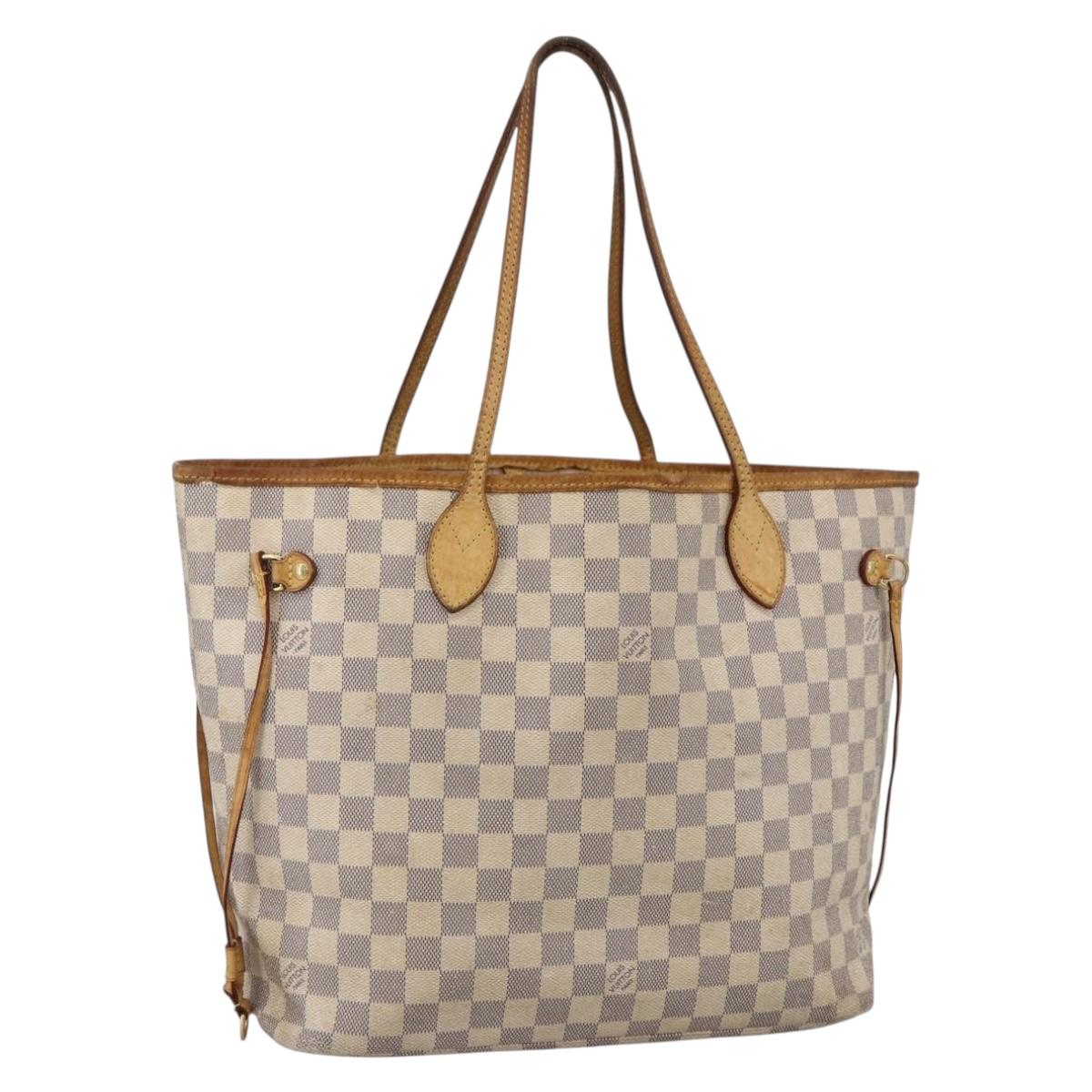 LOUIS VUITTON Damier Azur Neverfull MM Tote Bag N41605 LV Auth LNZ052