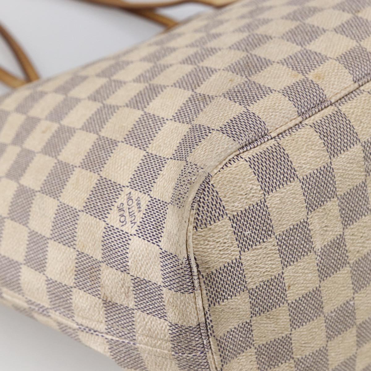 LOUIS VUITTON Damier Azur Neverfull MM Tote Bag N41605 LV Auth LNZ052
