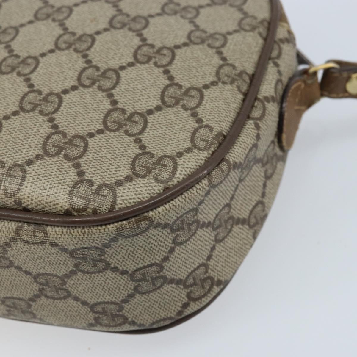 GUCCI GG Supreme Web Sherry Line Clutch Bag PVC Beige Gold 89 01 034 Auth LNZ056