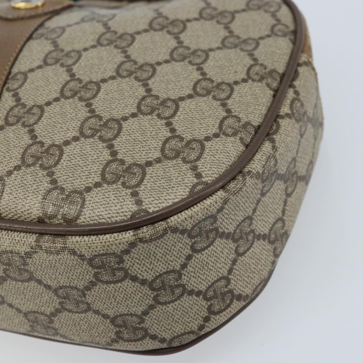 GUCCI GG Supreme Web Sherry Line Clutch Bag PVC Beige Gold 89 01 034 Auth LNZ056