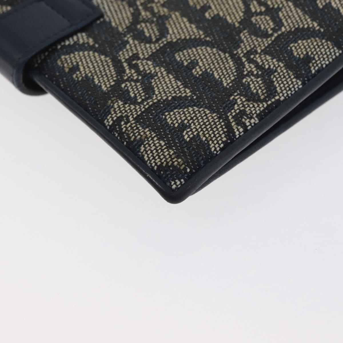 Christian Dior Trotter Canvas Day Planner Cover Navy Gold Auth LNZ057