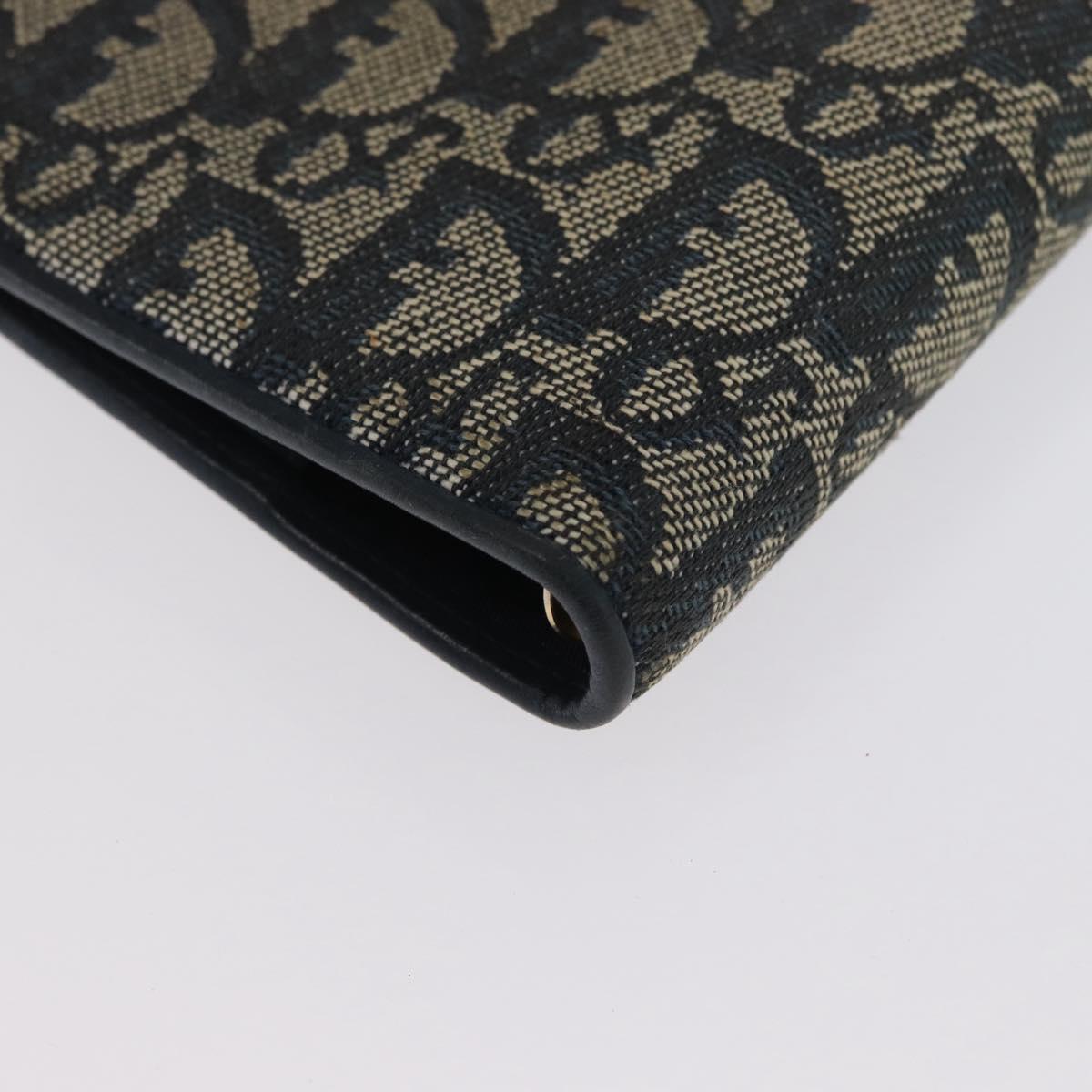 Christian Dior Trotter Canvas Day Planner Cover Navy Gold Auth LNZ057