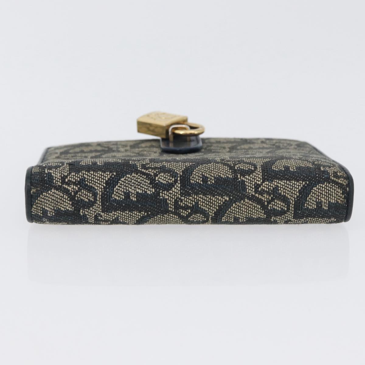 Christian Dior Trotter Canvas Day Planner Cover Navy Gold Auth LNZ057