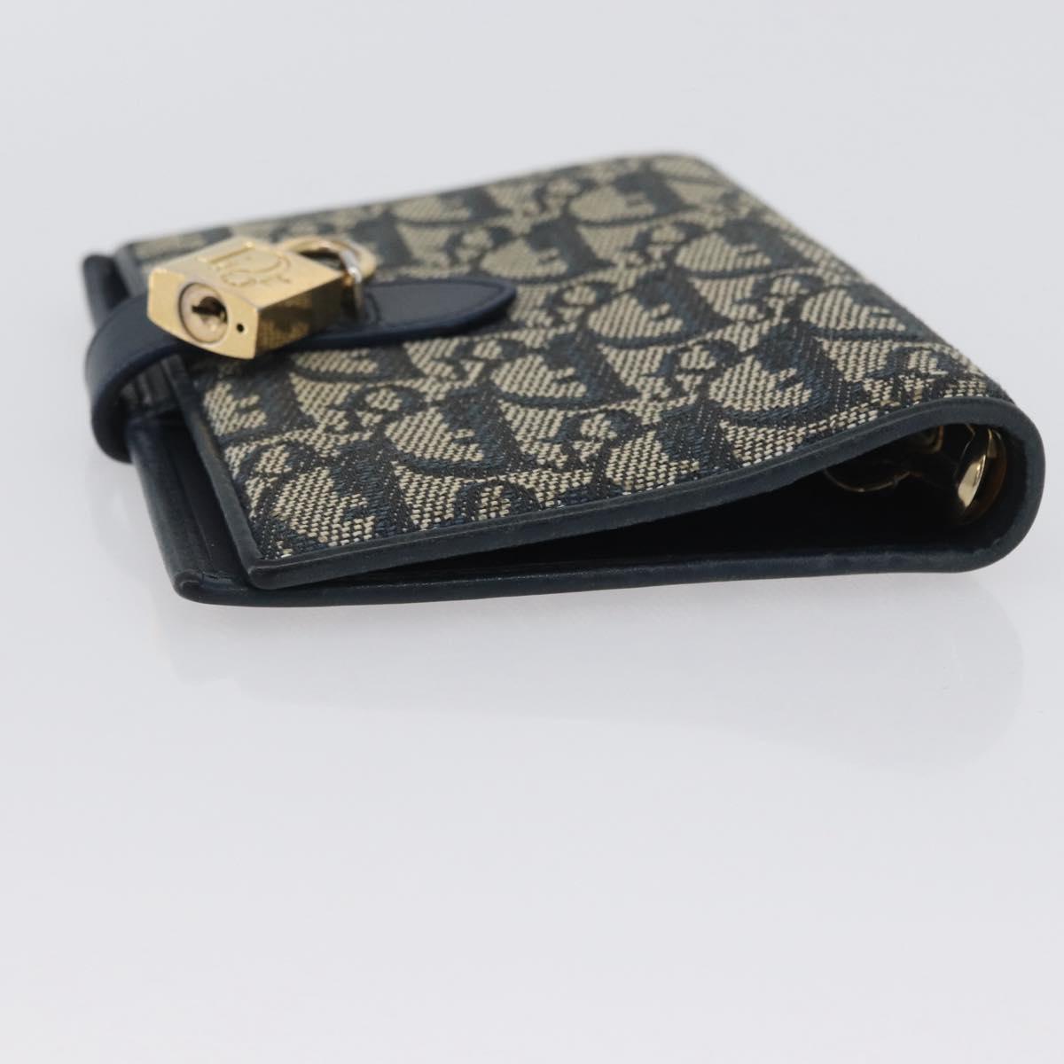 Christian Dior Trotter Canvas Day Planner Cover Navy Gold Auth LNZ057