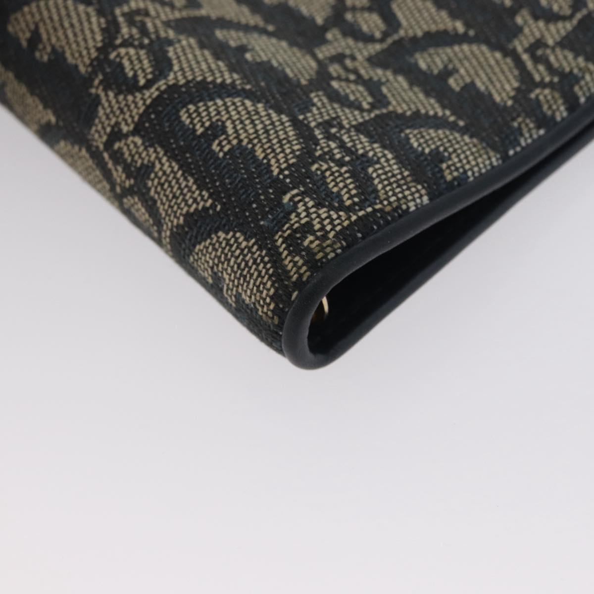 Christian Dior Trotter Canvas Day Planner Cover Navy Gold Auth LNZ057