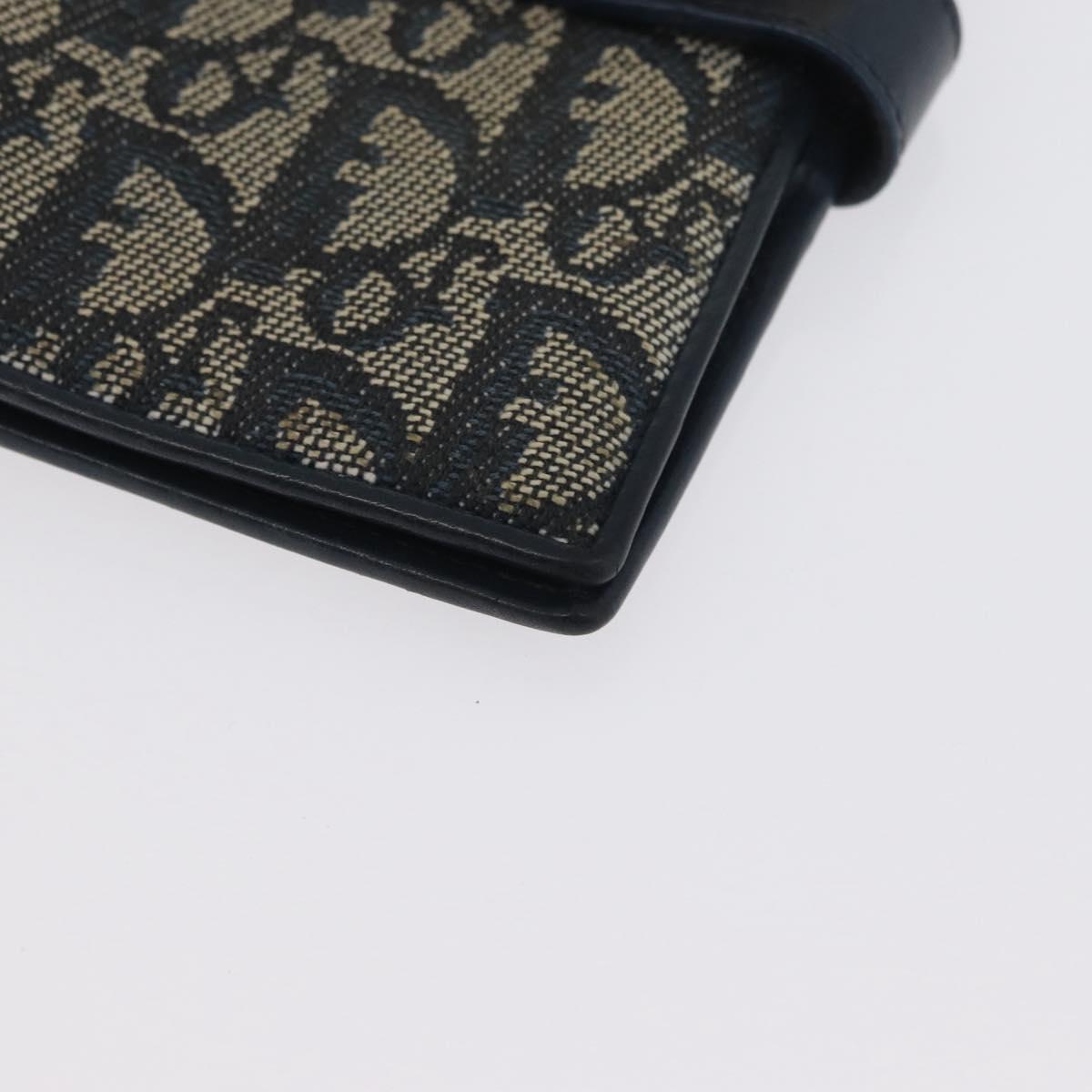 Christian Dior Trotter Canvas Day Planner Cover Navy Gold Auth LNZ057