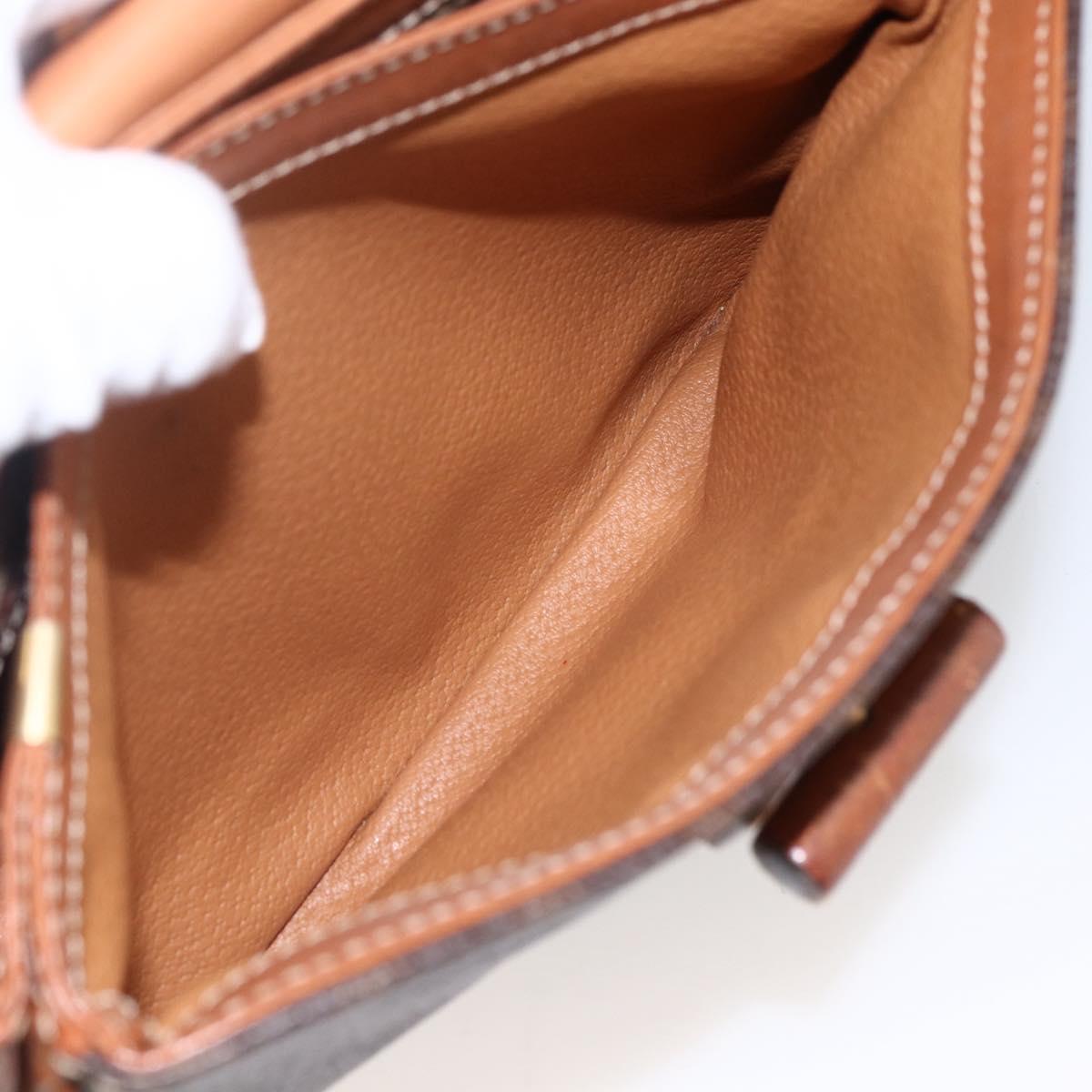 CELINE Macadam Canvas Shoulder Bag PVC Leather Brown Gold Auth LNZ062