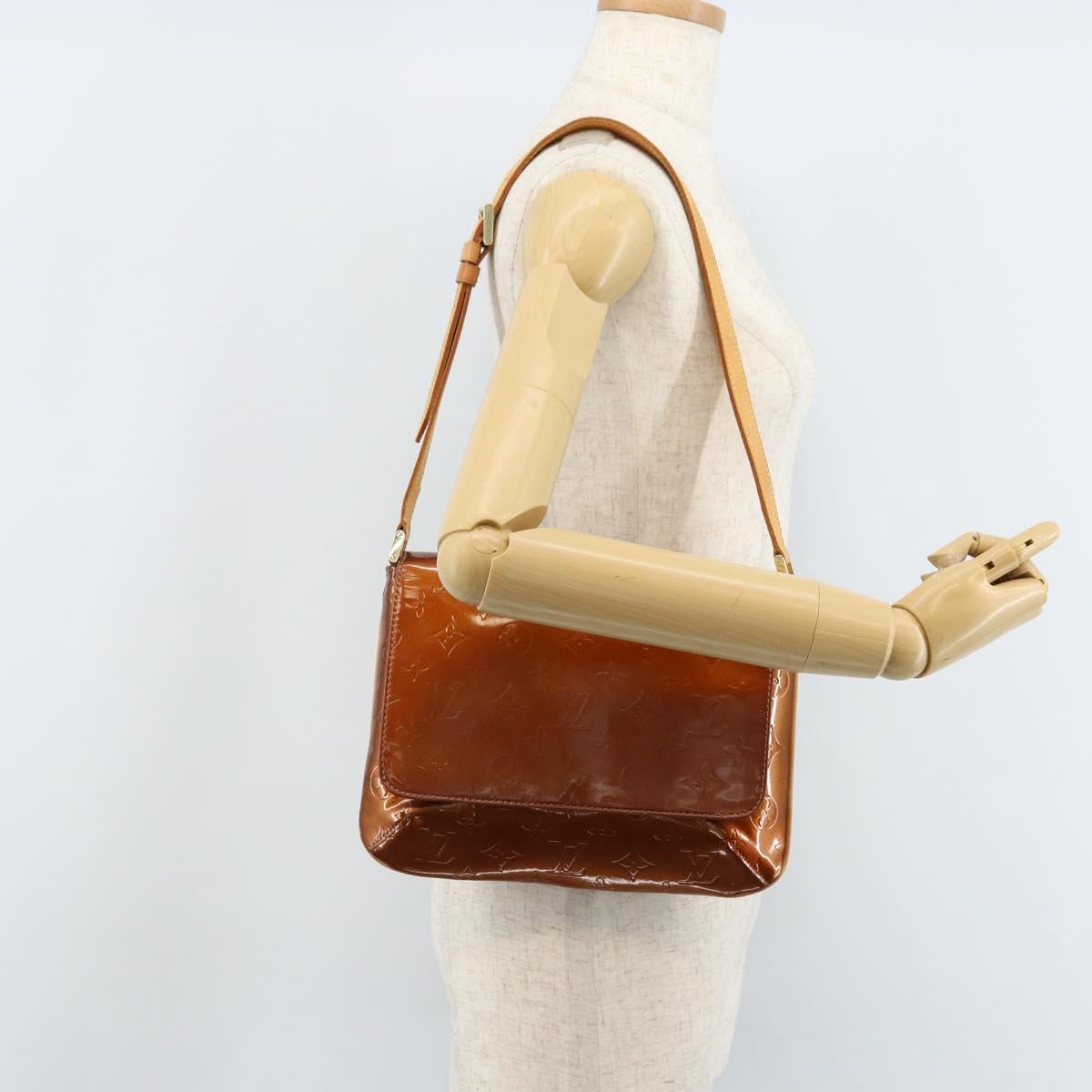 LOUIS VUITTON Monogram Vernis Thompson Street Bag Bronze M91124 LV Auth LNZ063