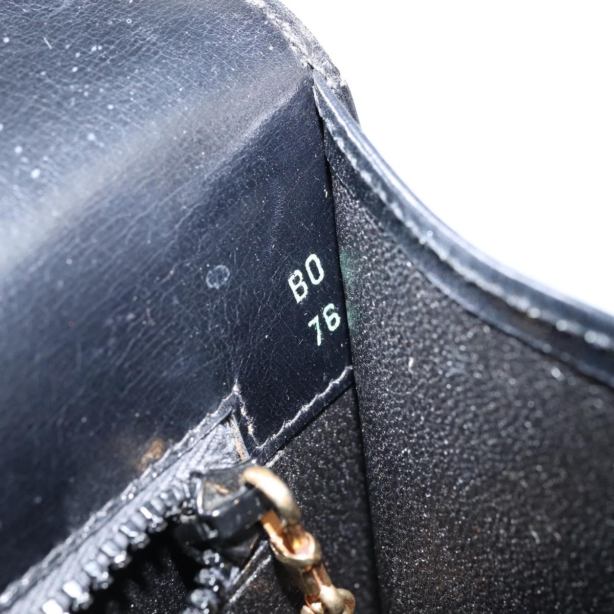 GUCCI Shoulder Bag Patent leather Black Gold Auth LNZ071