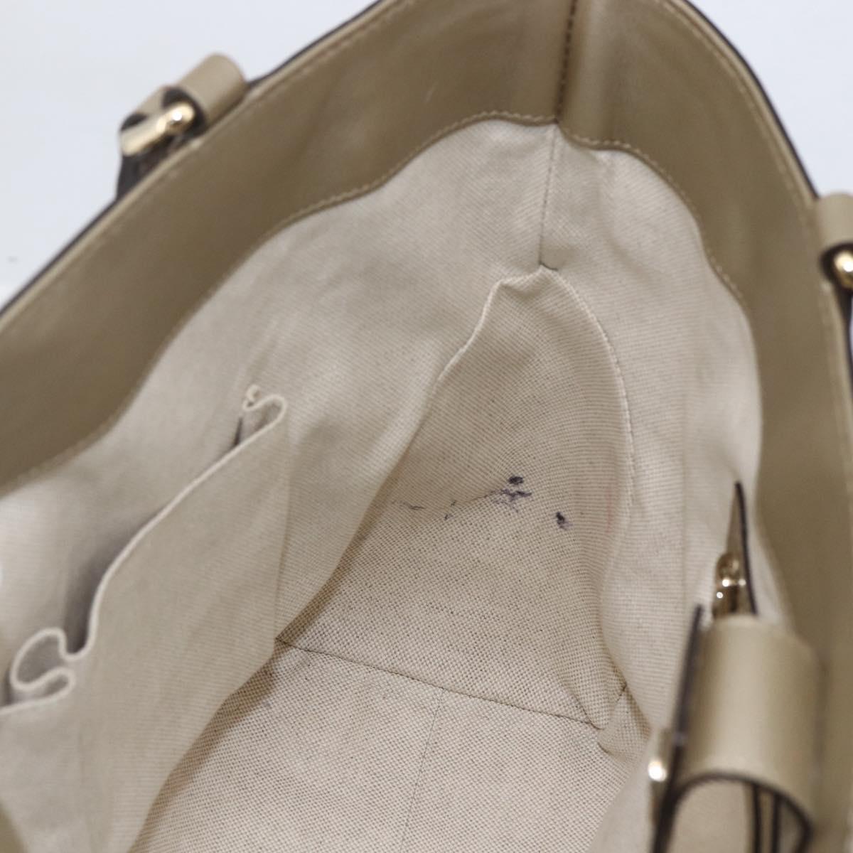 GUCCI GG Canvas Pretty Tote Bag Beige Gold 257061 Auth LNZ074A