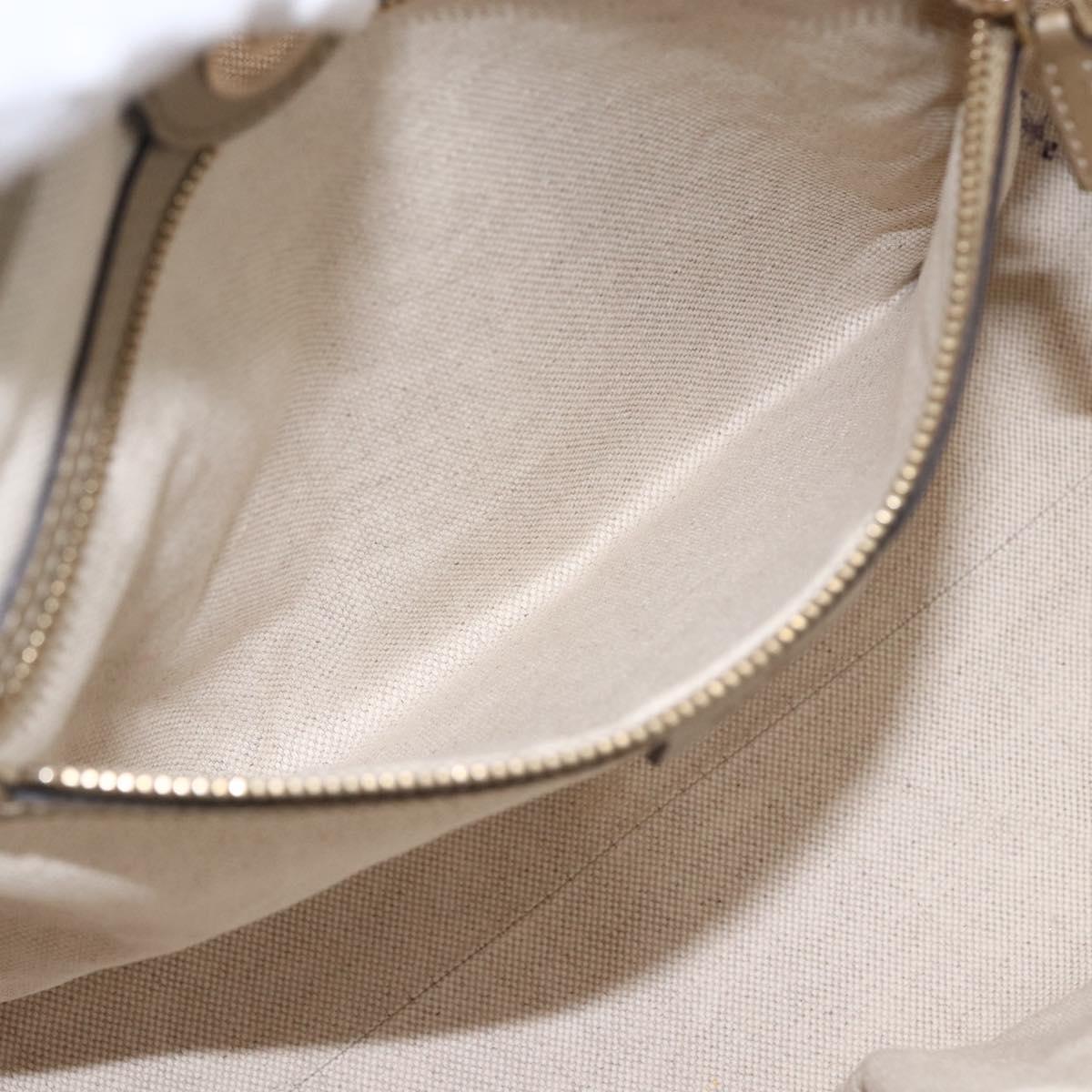 GUCCI GG Canvas Pretty Tote Bag Beige Gold 257061 Auth LNZ074A